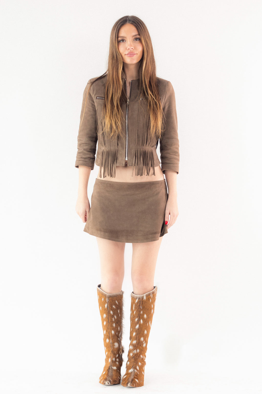 Jesse Suede Fringe Jacket