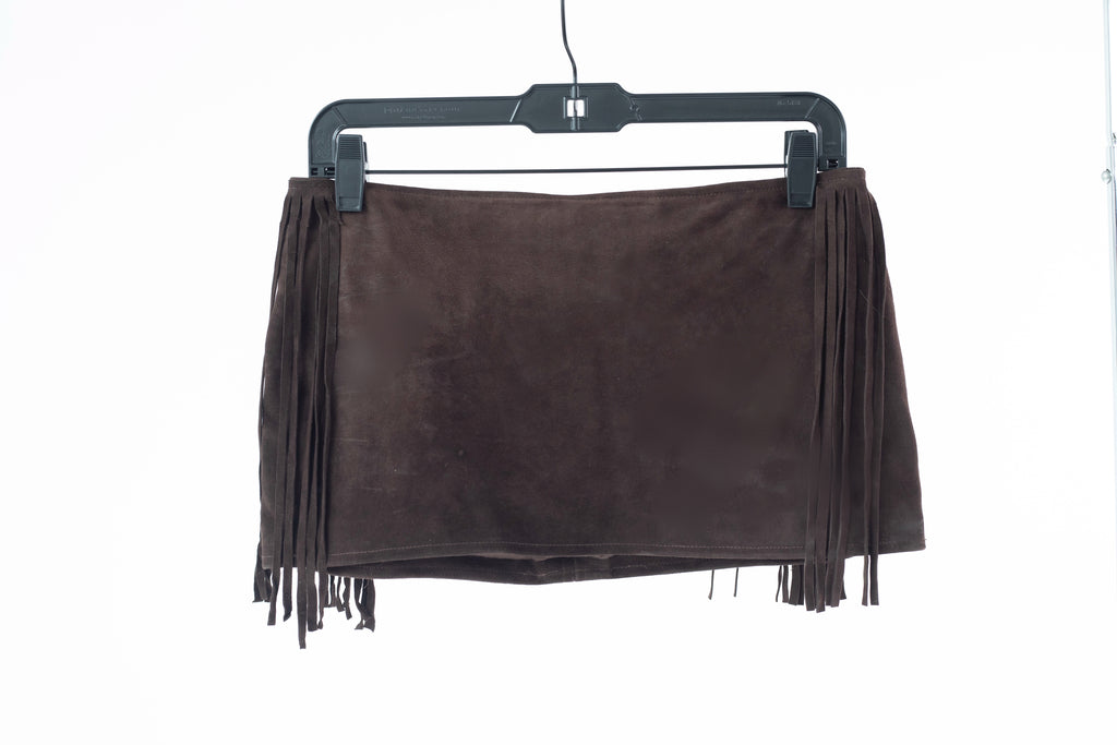 Fringe A-line Ultra Low Rise Mini Skirt