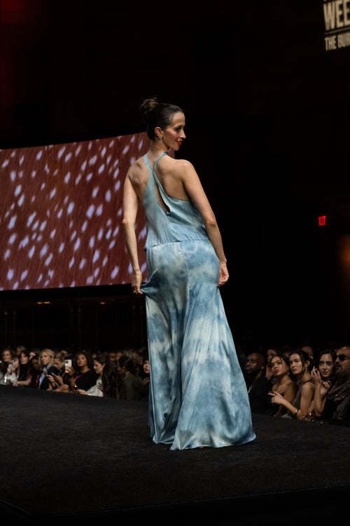Asymmetric Silk Drop Waist Gown