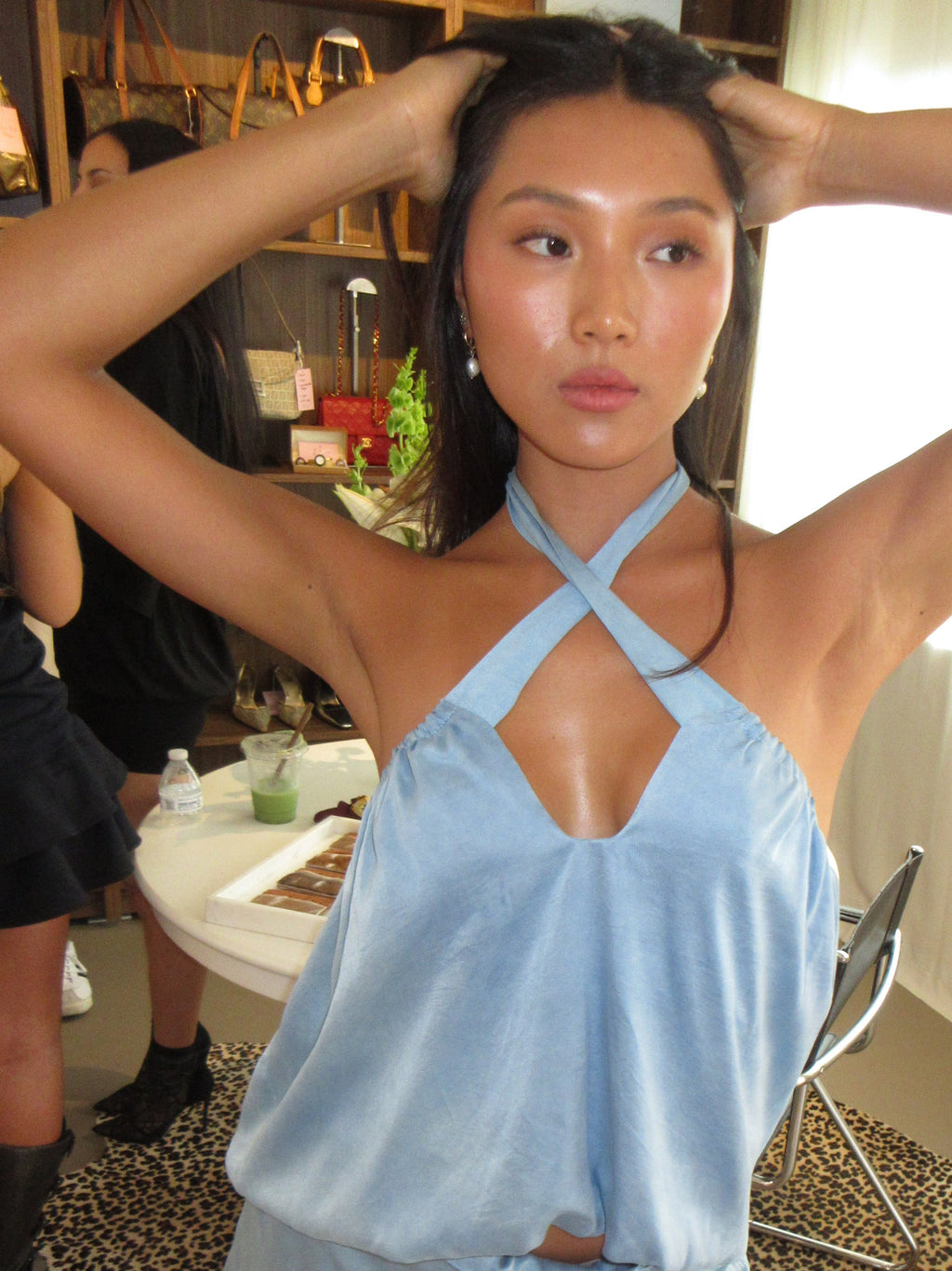 Naturally Dyed Silk Self-tie Reversible Top