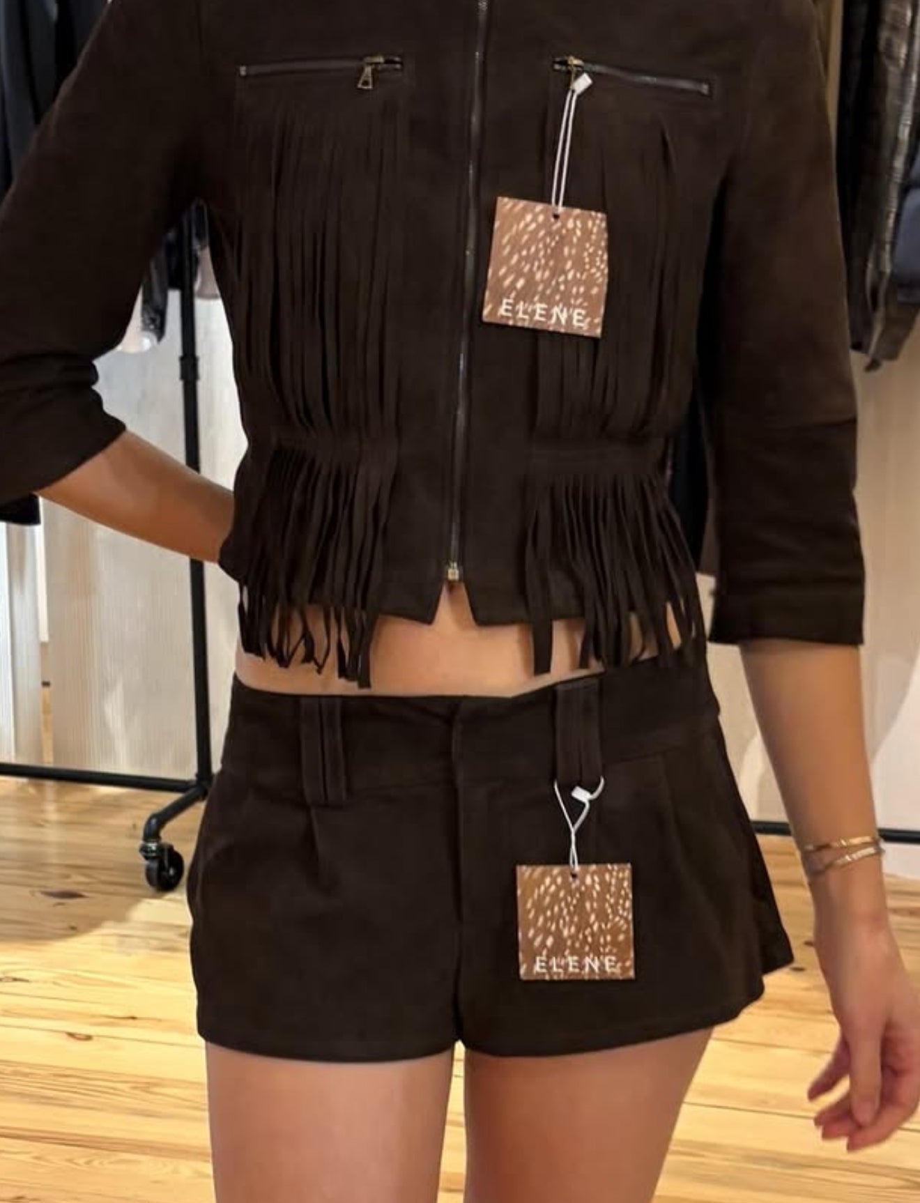 Jesse Suede Fringe Jacket