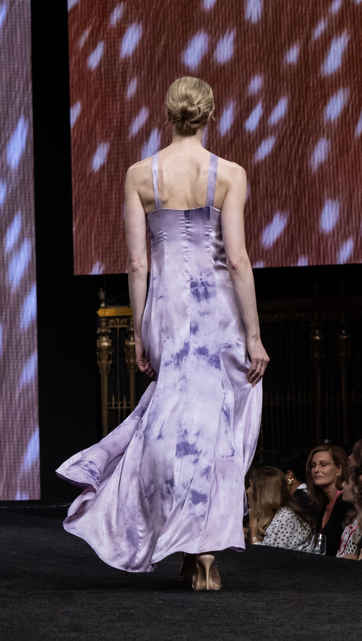 Silk Key Hole Halter Gown
