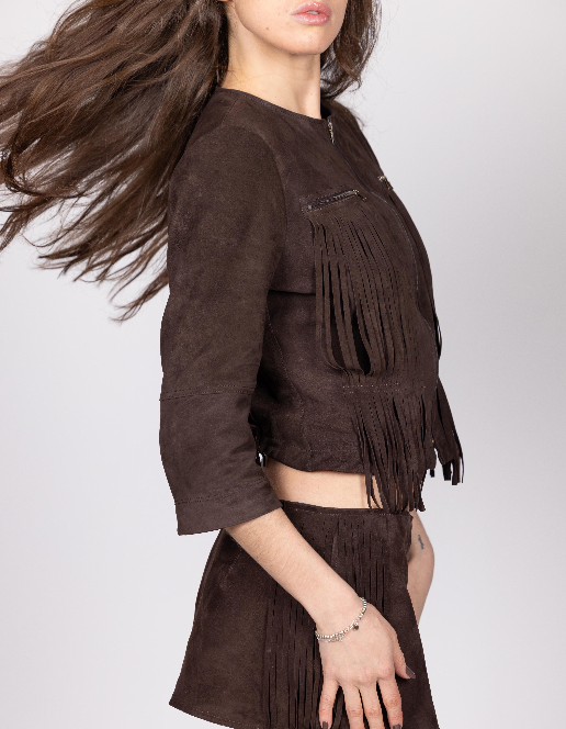 Jesse Suede Fringe Jacket