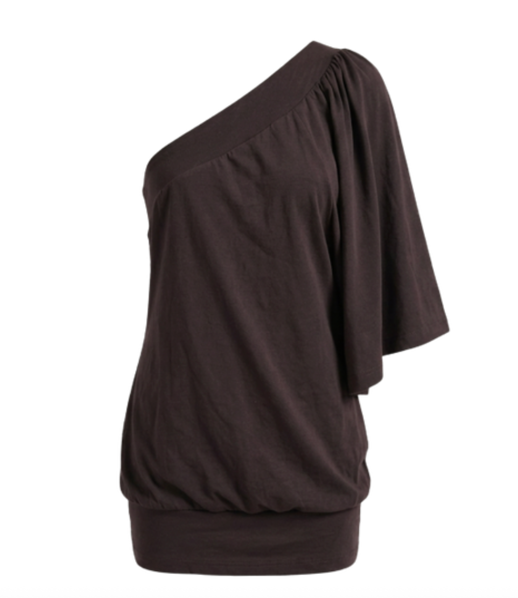 Asymmetric Drop Waist Cotton Mini Dress