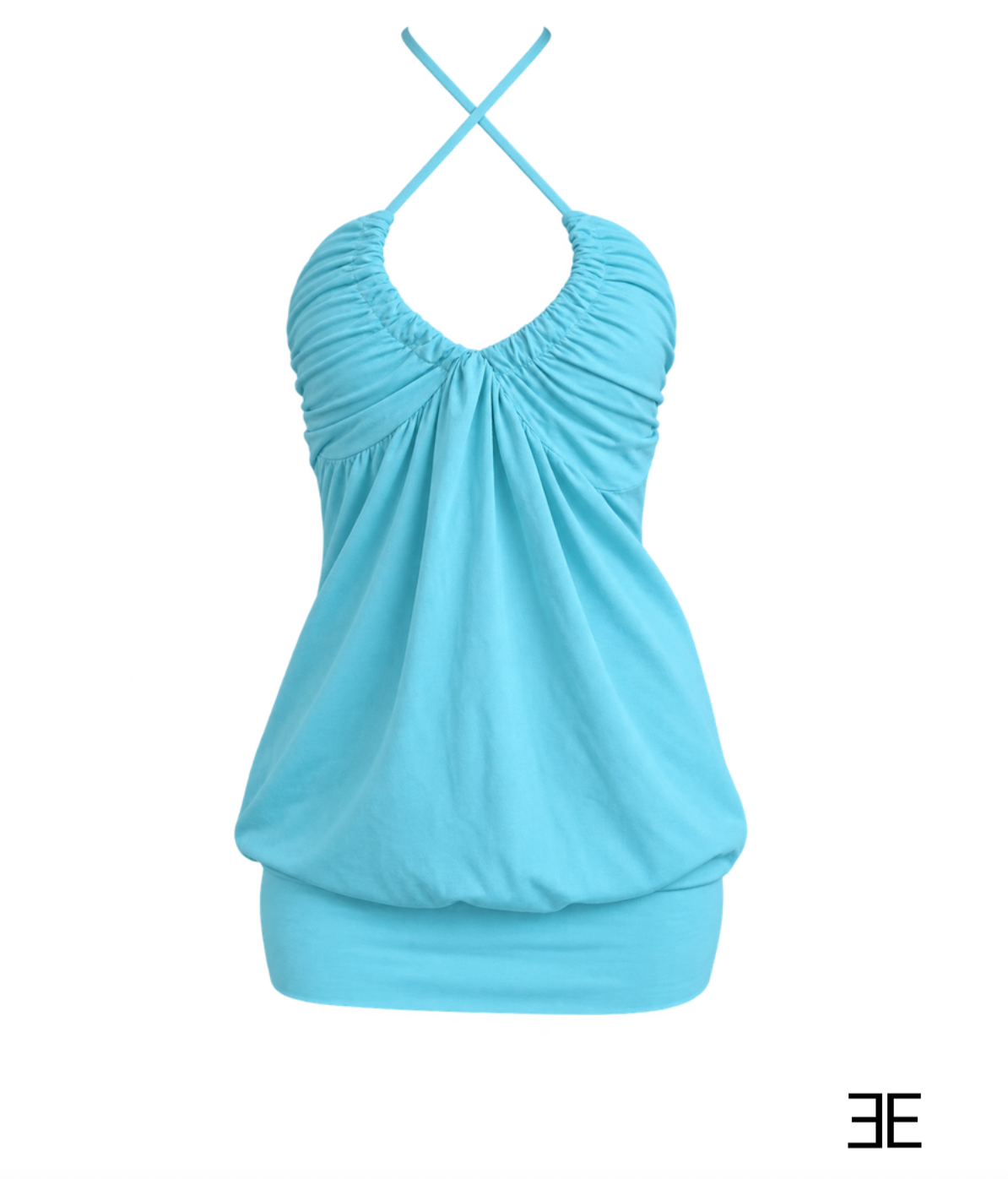 Halter Key Hole Drop Waist Cotton Dress