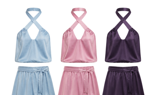 A-line Mini Skirt with Self-tie, Naturally Dyed Silk, Low Rise Fit